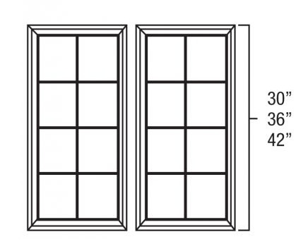 Dark Hickory  Set of Mullion Doors for W3036