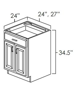 Dark Hickory 27" Double Door Base Cabinet