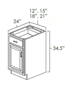 Dark Hickory 21" Single Door Base Cabinet