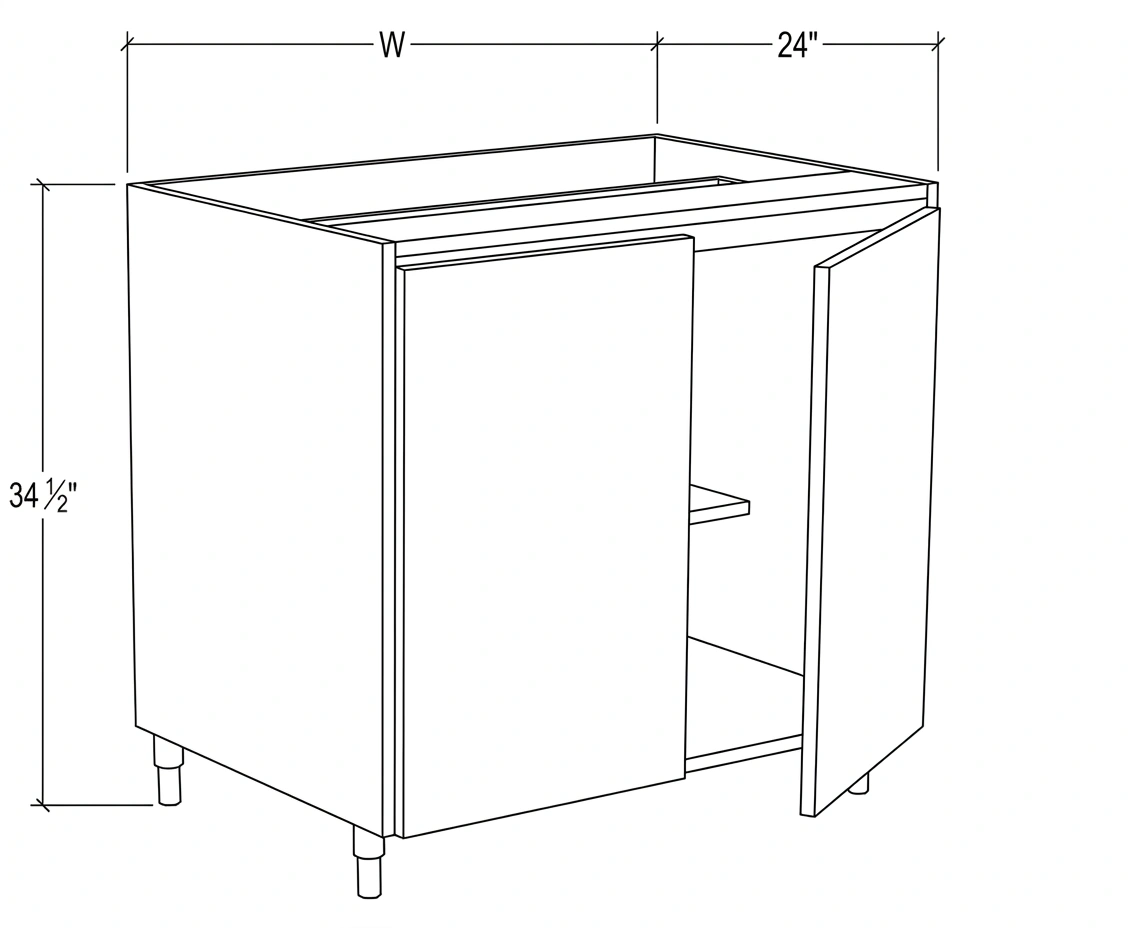 Gray Garage Full Height Door Base Cabinet - 24"W