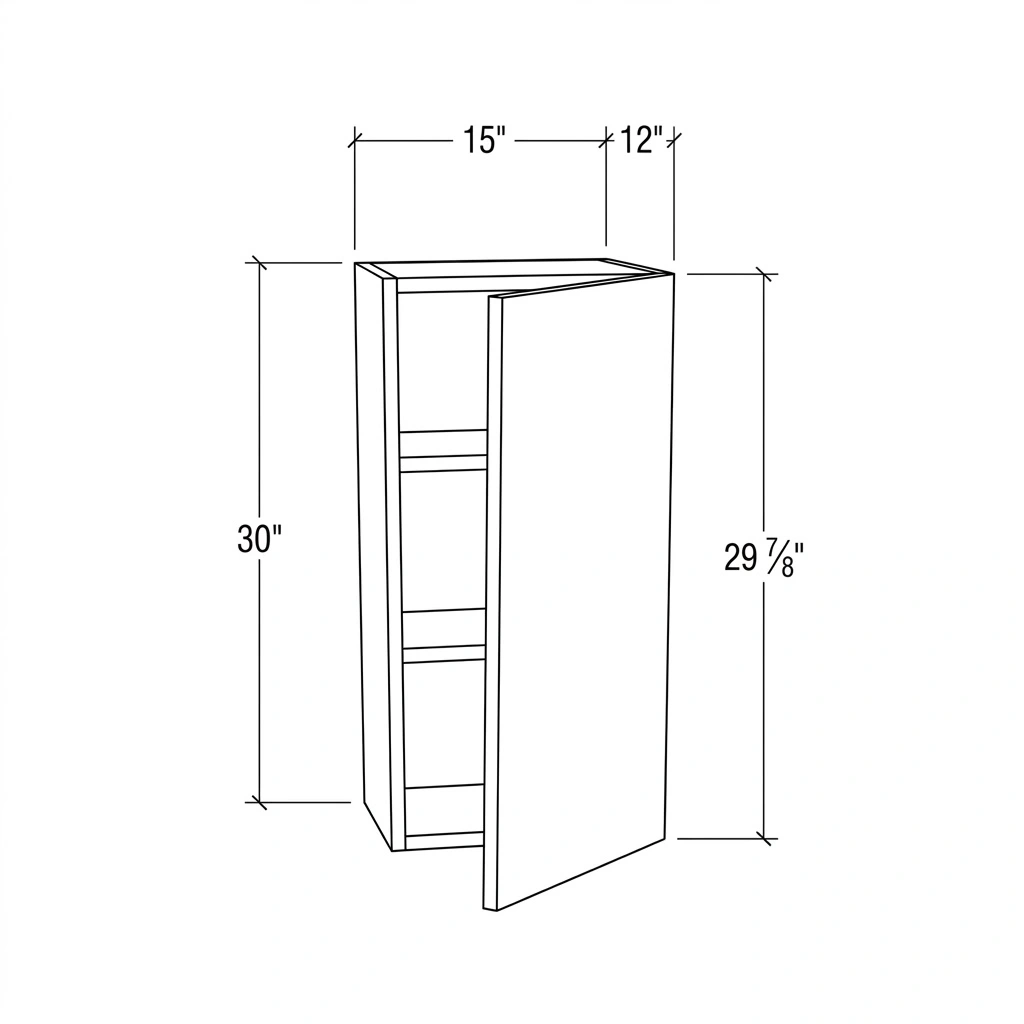Gray Garage Single Door Wall Cabinet - 15" W