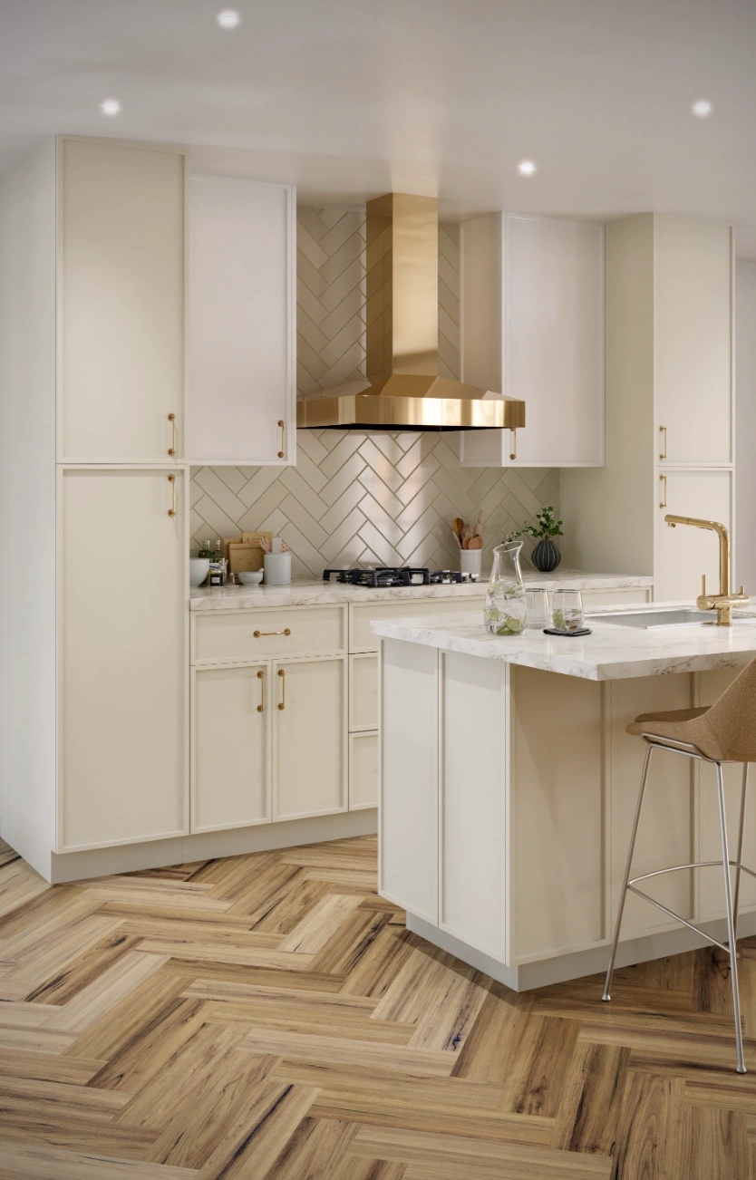 Coastal Sand Slim Shaker Frameless Kitchen Cabinets