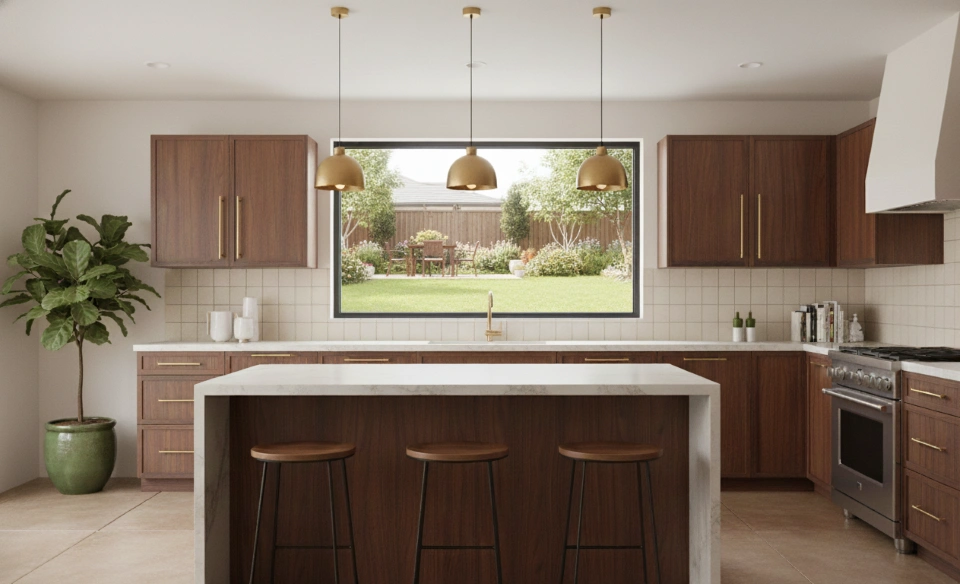 Slim Walnut Shaker Kitchen Cabinets