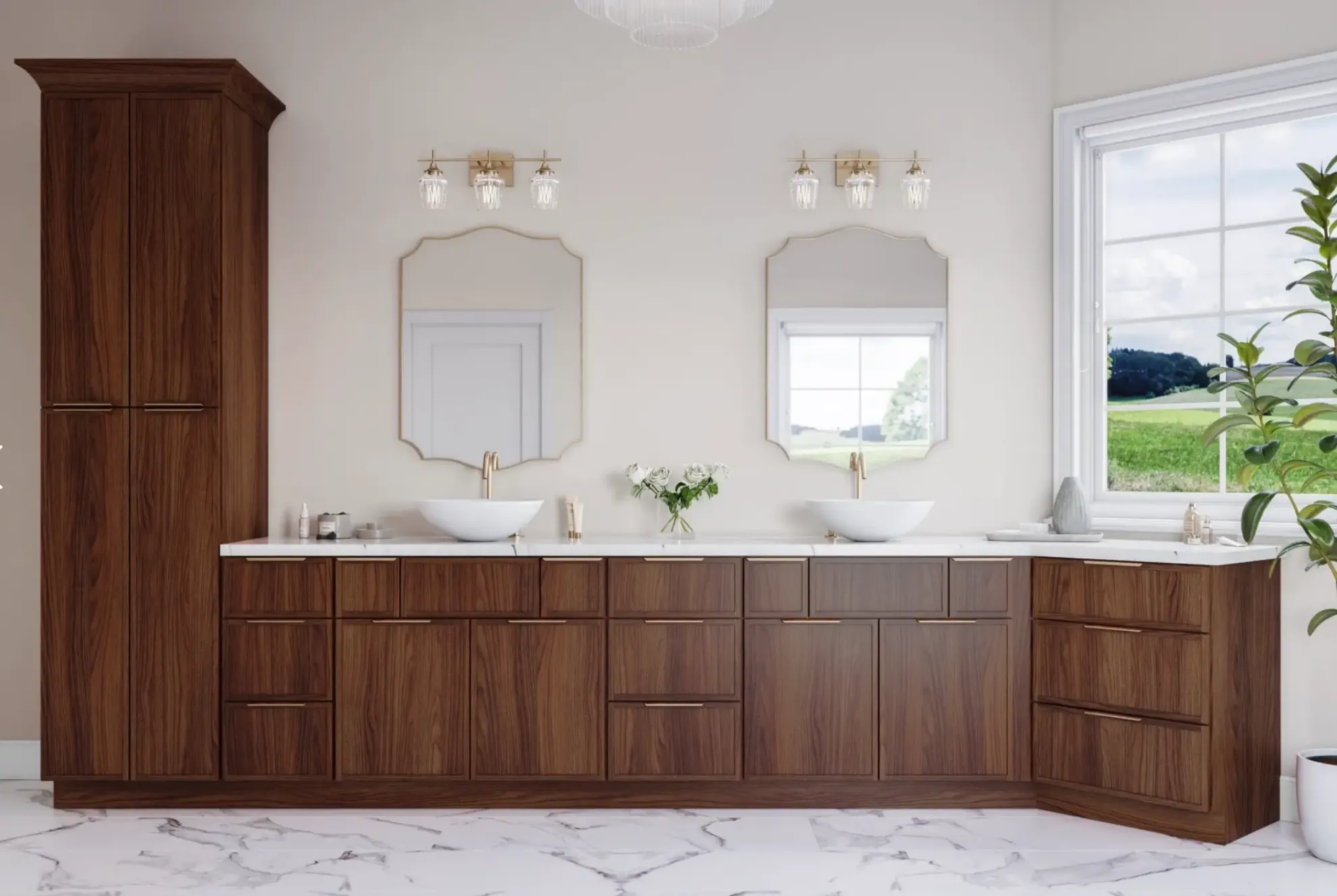 Slim Walnut Shaker Kitchen Cabinets