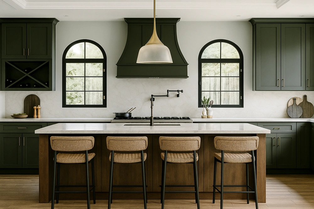 Steel Green Shaker Kitchen Cabinets