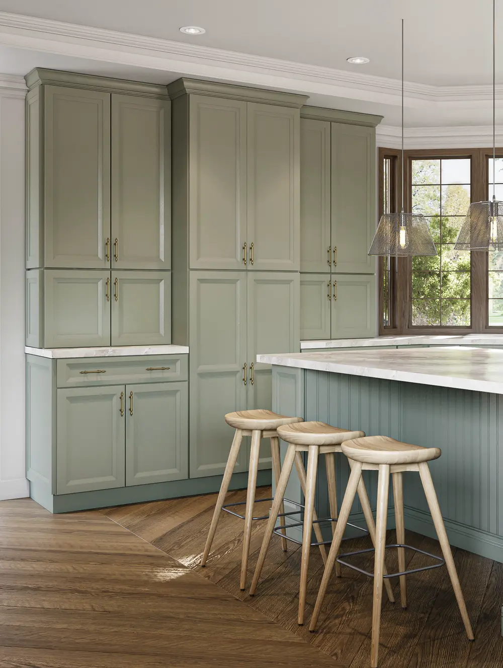 Timber Green Kitchen Cabinets