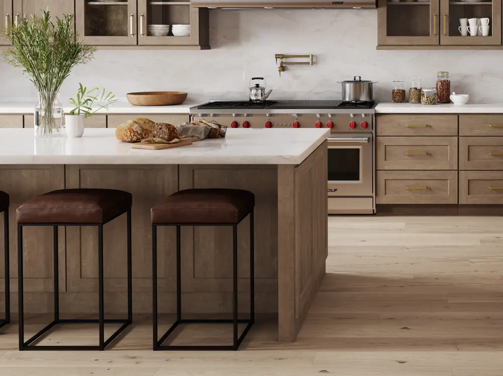 Truffle Slab Kitchen Cabinets