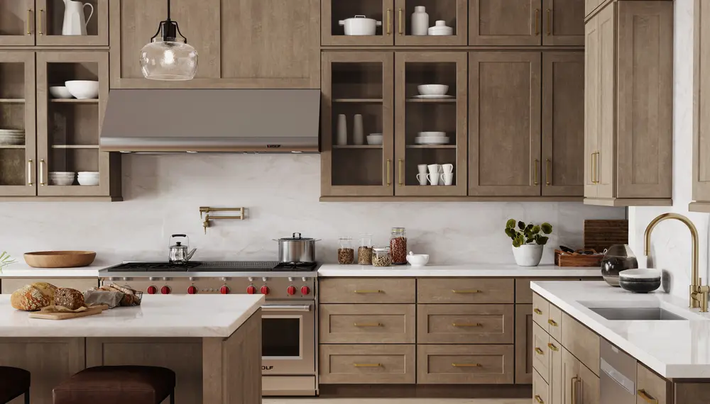Truffle Slab Kitchen Cabinets