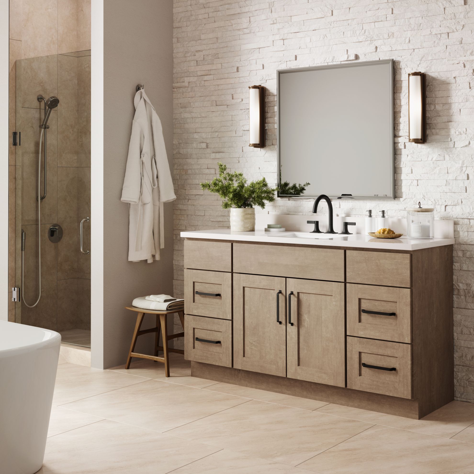 Truffle Slab Kitchen Cabinets