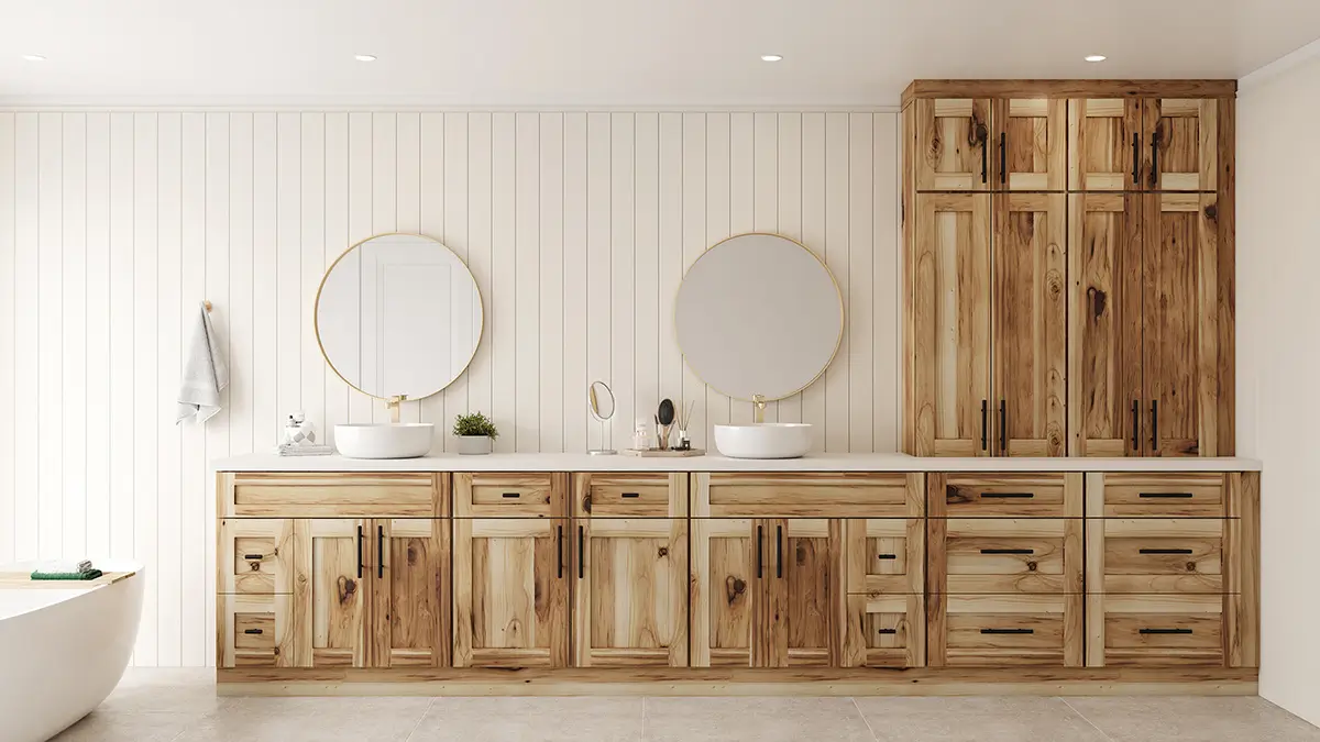 Natural Hickory Shaker Kitchen Cabinets