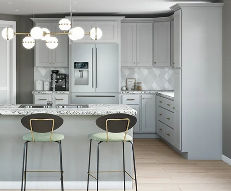 Primary Grey Shaker Kitchen Cabinets