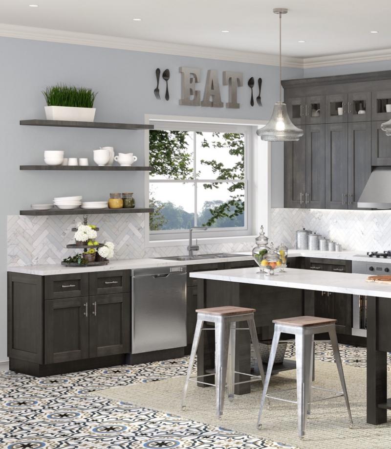 Cinder Shaker Kitchen Cabinets