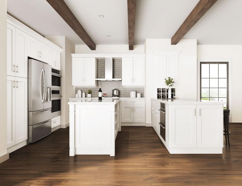 Ivory White Shaker Frameless Kitchen Cabinets