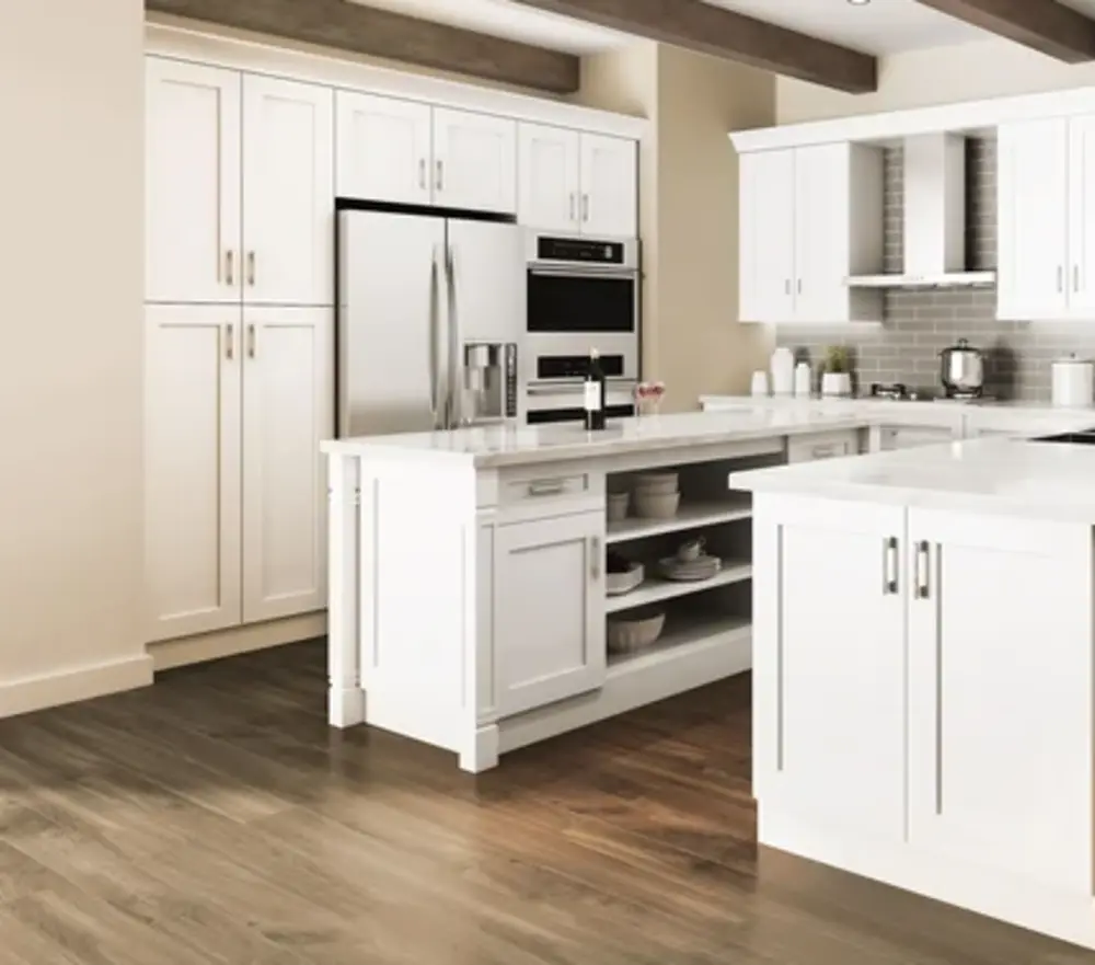 Ivory White Shaker Frameless Kitchen Cabinets