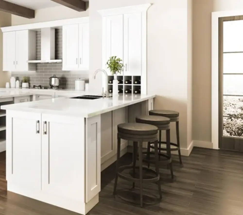 Ivory White Shaker Frameless Kitchen Cabinets