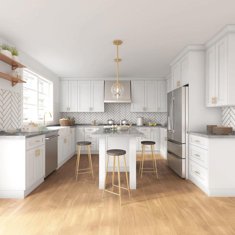 Frameless White Shaker Kitchen Cabinets