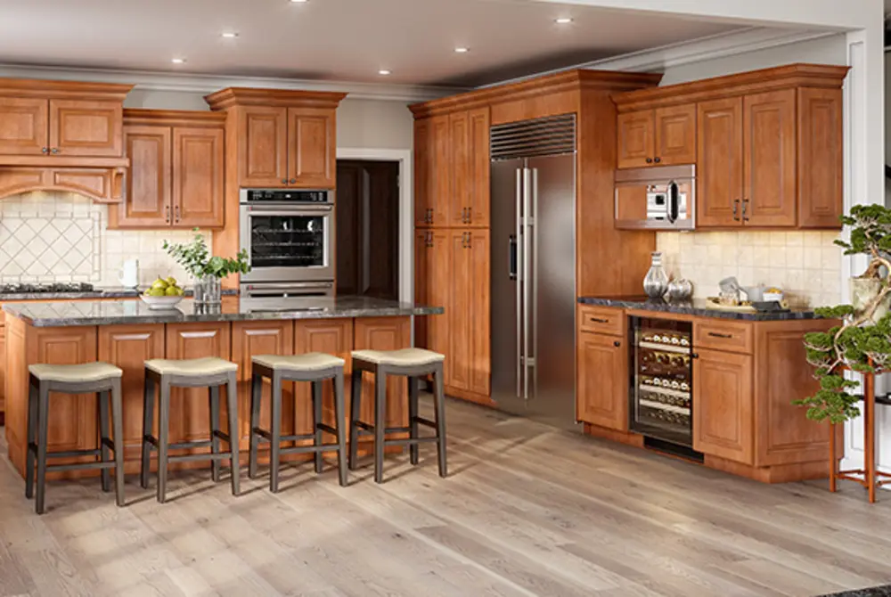 Mahogany Glazed Kitchen Cabinets