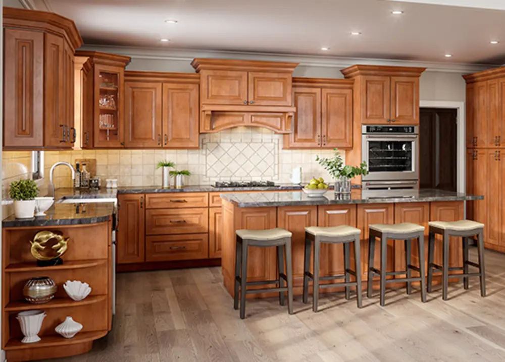 Mahogany Glazed Kitchen Cabinets