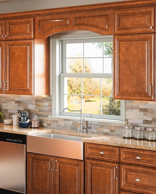 Burnished Brandy Kitchen Cabinets