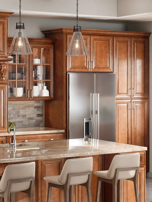 Burnished Brandy Kitchen Cabinets