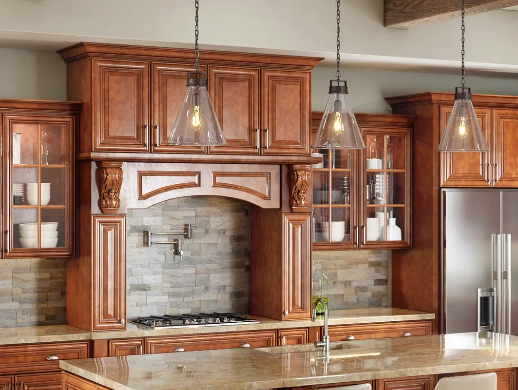 Burnished Brandy Kitchen Cabinets