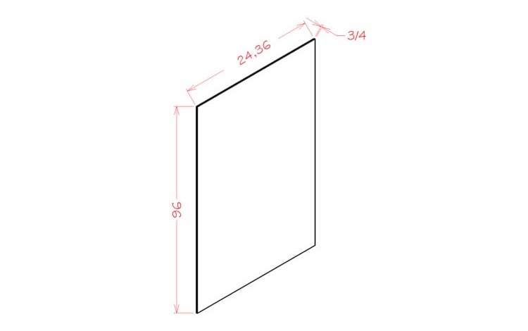 Rift Oak Shaker Finished Shelf Board - 36"W x 96"H x 3/4"D