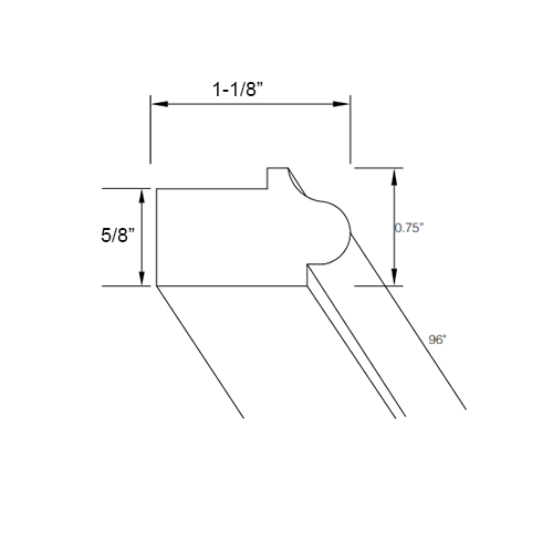 Florence Cream Bottom Edge Molding - 96"W x 1-1/8"H