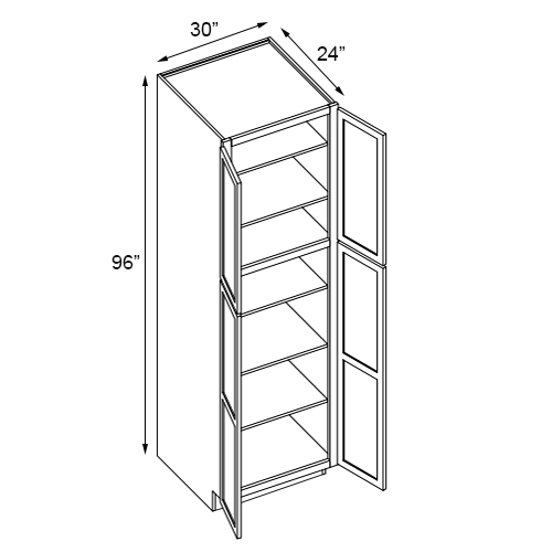 Florence Cream Double Door Pantry Cabinet - 30"W x 96"H