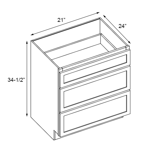 Florence Cream Drawer Base Cabinet - 21"W x 34-1/2"H