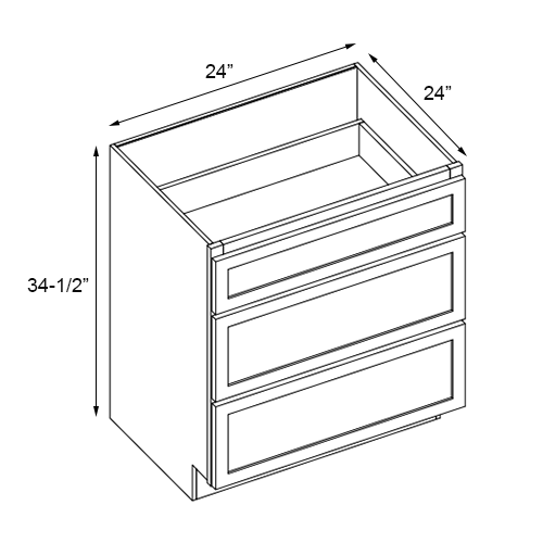 Florence Cream Drawer Base Cabinet - 24"W x 34-1/2"H