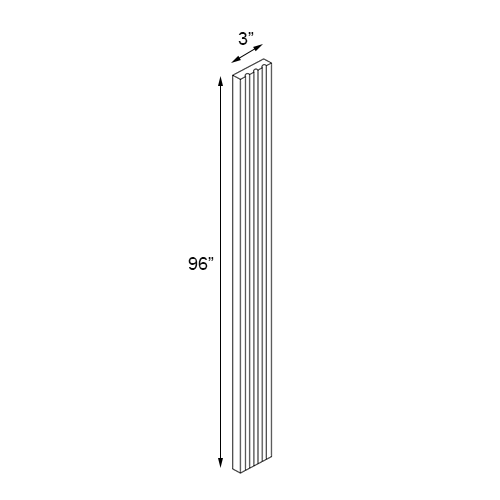 Florence Cream Fluted Filler - 3"W x 96"H