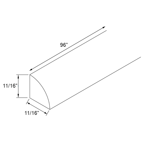 Florence Cream Shoe Molding - 96"W x 11/16"H