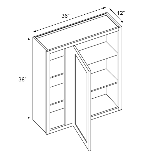 Florence Cream Single Door Blind Wall Cabinet - 36"W x 36"H