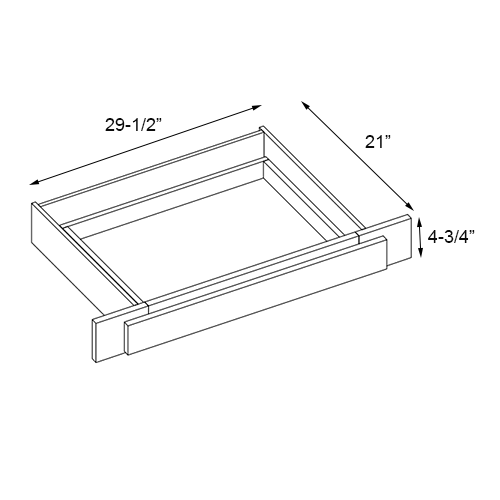 Florence Grey Shaker Vanity Drawer With Adjustable Sides - 29-1/2"W x 4-3/4"H