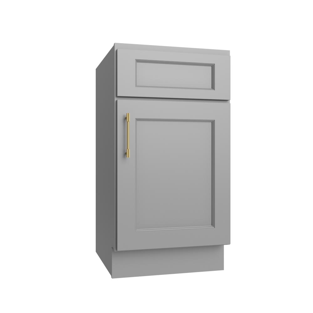 Florence Grey Shaker Single Door Base Vanity Cabinet - 18"W x 34-1/2"H
