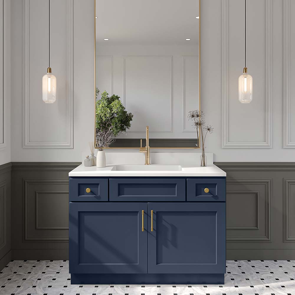 Florence Midnight Blue Vanity Sink Base - 48" W