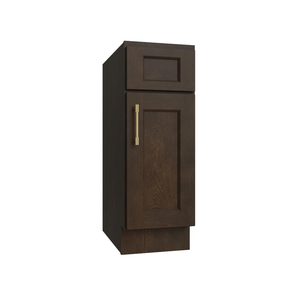Florence Slate Shaker Single Door Base Vanity Cabinet - 12"W x 34-1/2"H