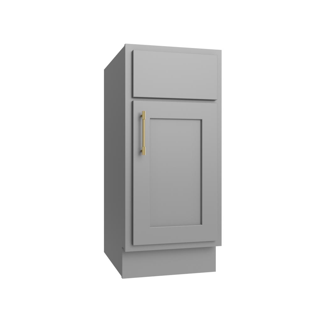 Primary Grey Shaker Single Door Base Vanity - 15" W x 21" D