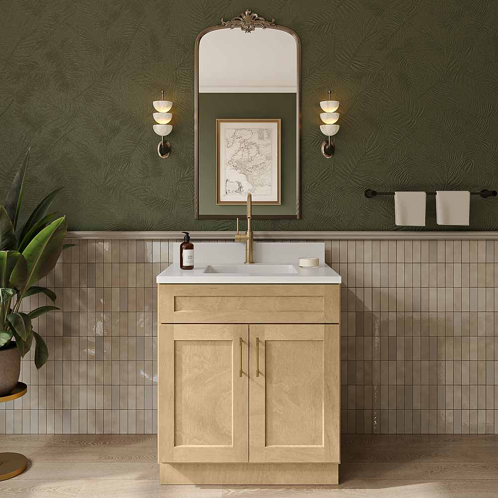 Natural Shaker Double Door Vanity Sink Base - 30"