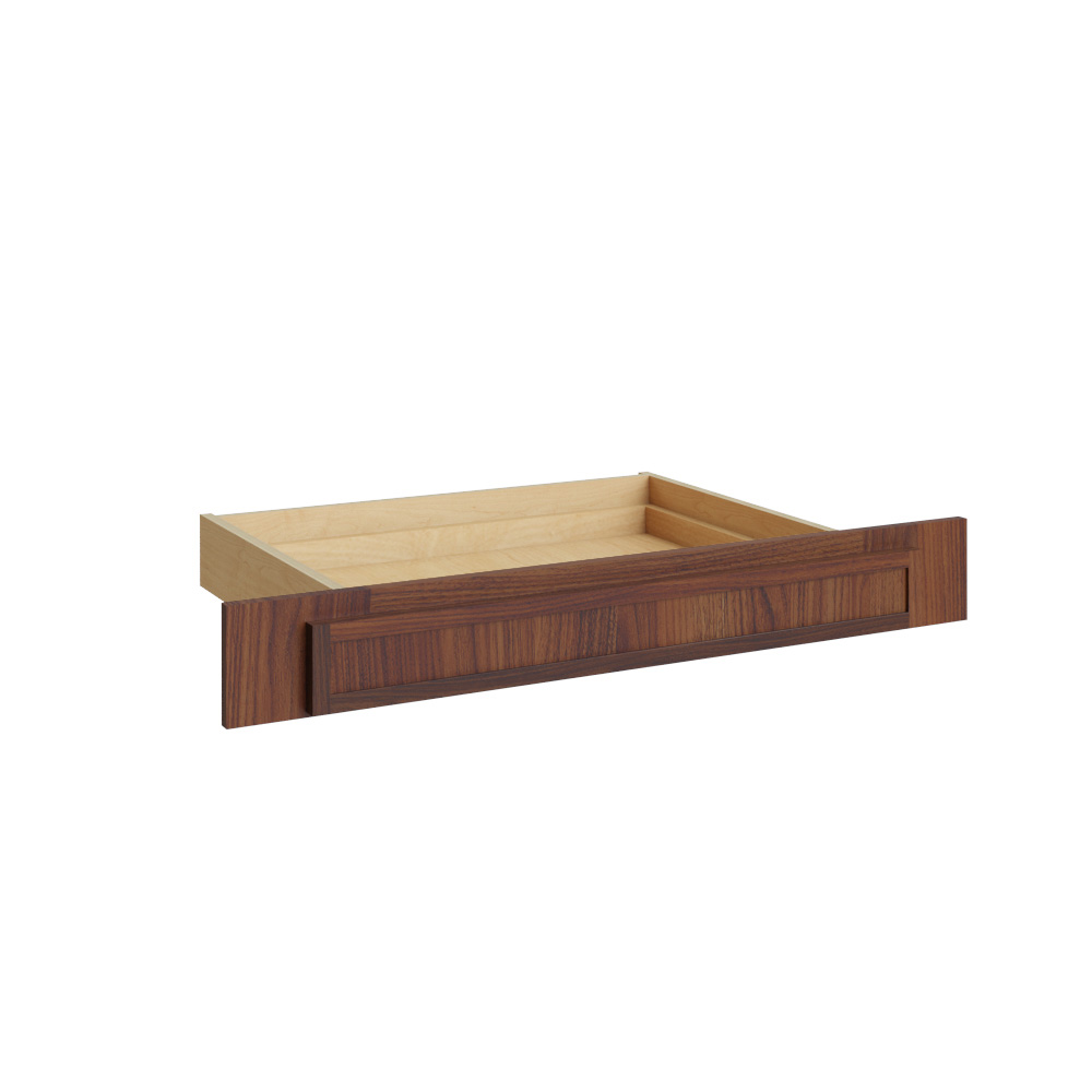 Slim Walnut Shaker Vanity Drawer - 36" W with Adjustable Sides