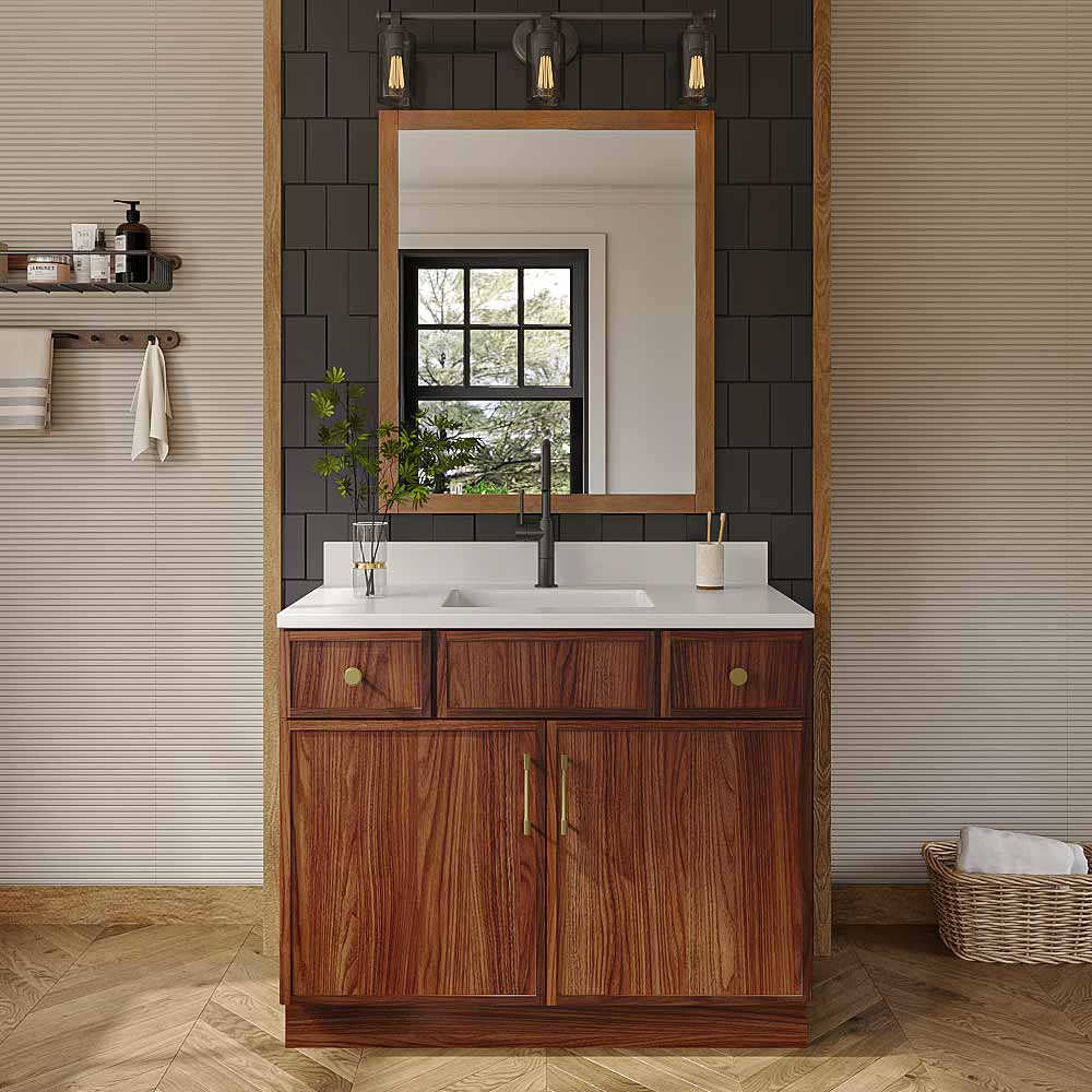 Slim Walnut Shaker Vanity Sink Base - 42" W
