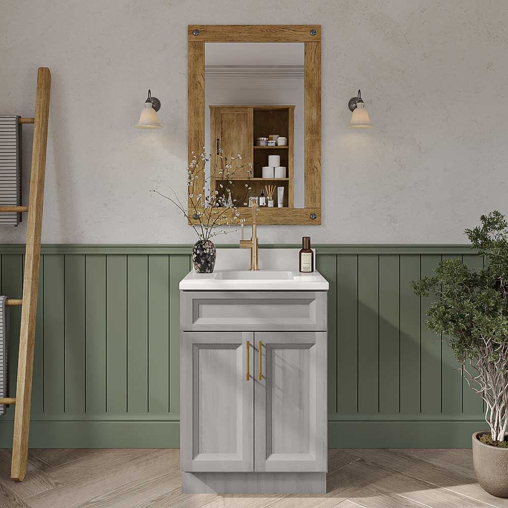 Timber Mist Shaker Vanity Sink Base Cabinet - 24"W X 21"D X 34-1/2"H