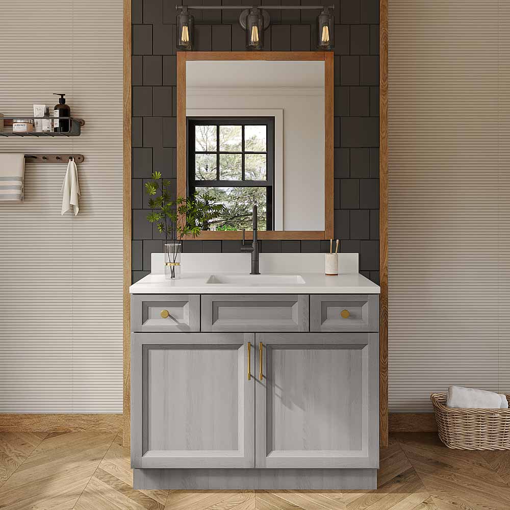 Timber Mist Vanity Sink Combo Base Cabinet - 42"W X 21"D X 34-1/2"H