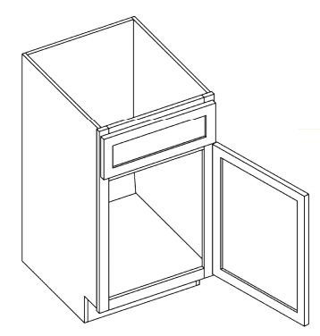 Slim White Oak Single Door Vanity - 21" W