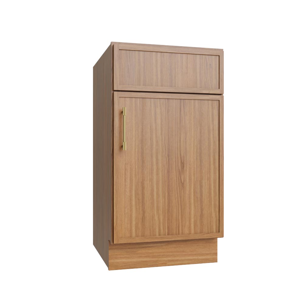 Slim White Oak Single Door Base Vanity - 18" W