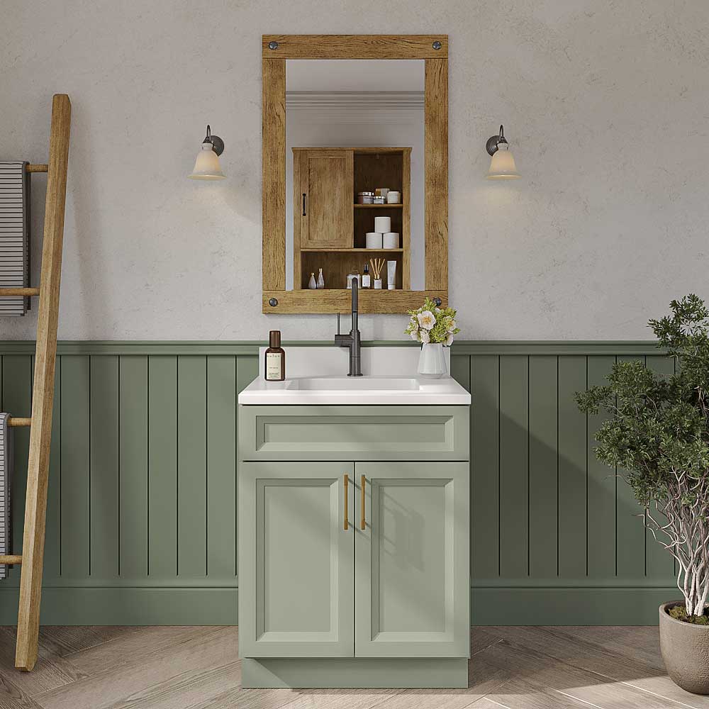 Timber Green Vanity Sink Base Cabinet - 27"W X 21"D X 34-1/2"H