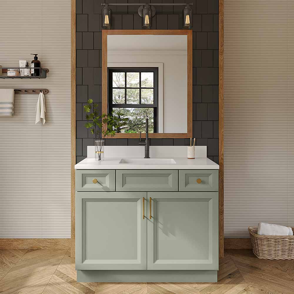 Timber Green Vanity Sink Combo Base Cabinet - 42"W X 21"D X 34-1/2"H