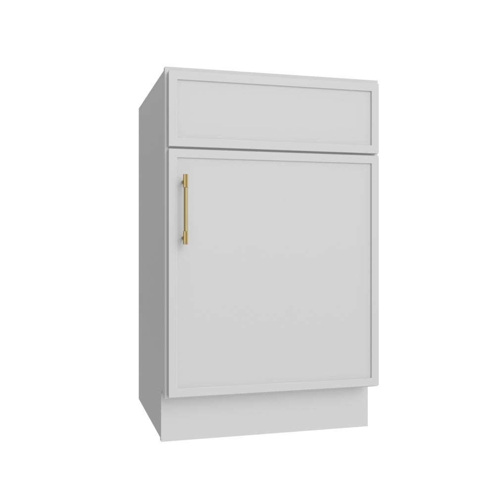 Slim White Shaker Single Door Vanity - 21" W