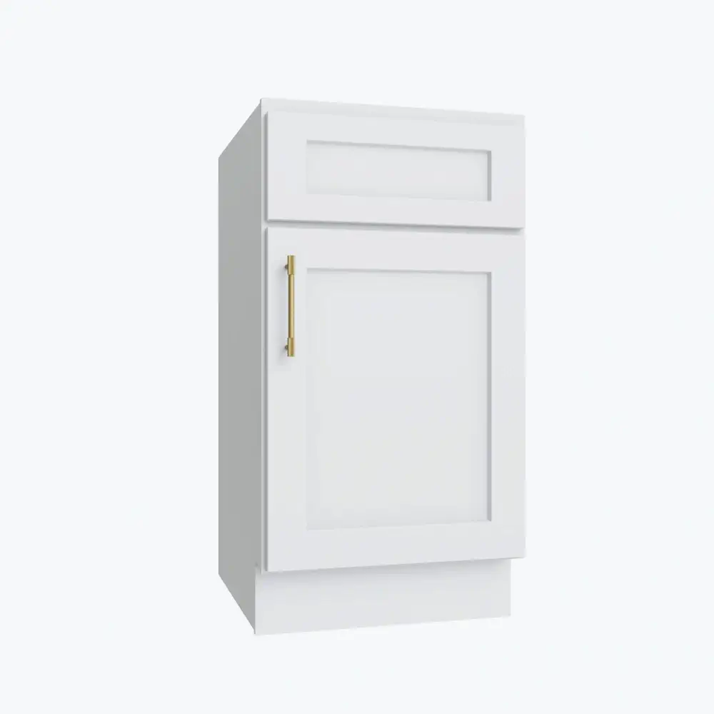 Weston White Shaker Single Door Base Vanity Cabinet - 18"W x 34-1/2"H