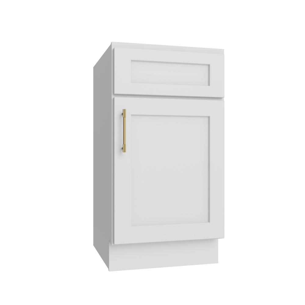 Weston White Shaker Single Door Base Vanity Cabinet - 18"W x 34-1/2"H